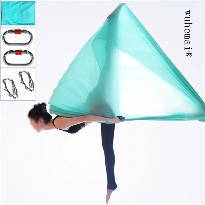 Elastic Stretch Fabric Hammock Full Set Anti-Gravity Aerial Yoga Hammock Fabric Fly Swing Trapeze Yoga Inversion Exercises
