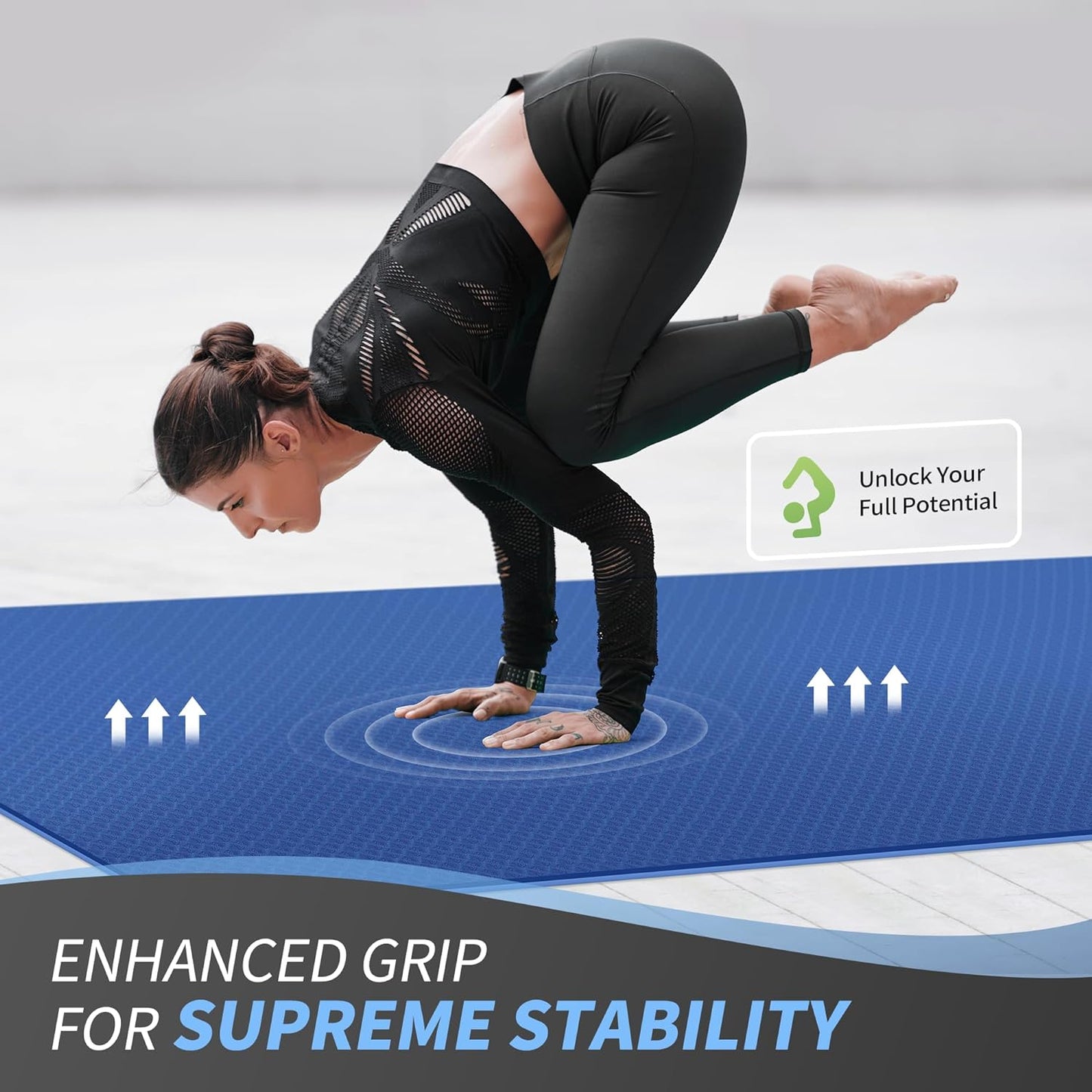 72''X48'' Large Yoga Mat, Extra Thick TPE Workout Mat